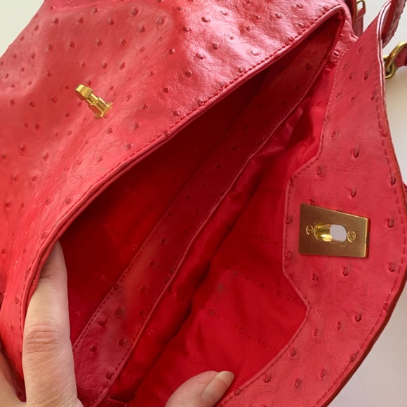 Marc by Marc Jacob’s Ozzie Aurora Rock ostrich pet handbag shoulder bag pink - Picture 7 of 16